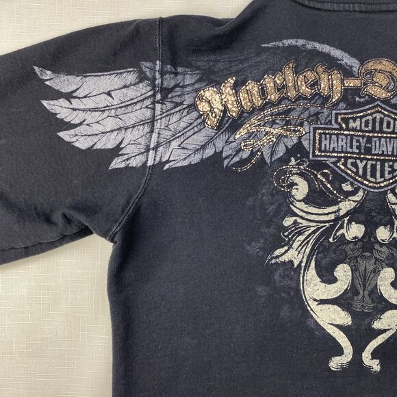 Harley-Davidson GOLD WINGS Blue Full Zip Sweatshirt! J&L SIOUX FALLS SD Sz M - Picture 11 of 16